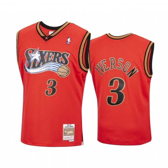 allen iverson red sixers jersey